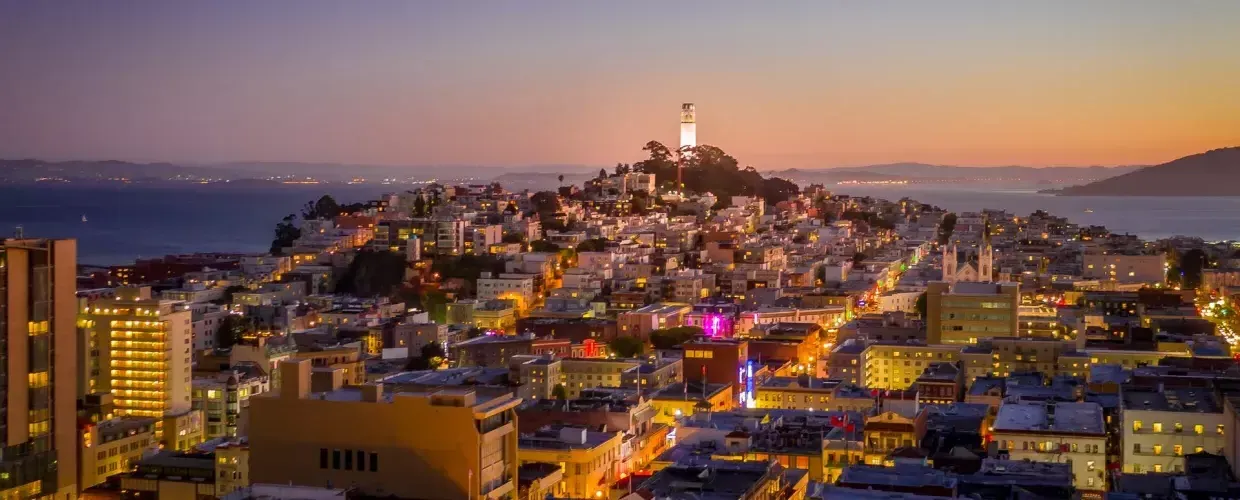 North Beach during twilight